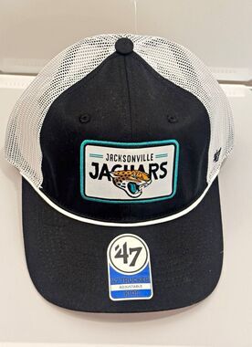 NWT 47 Brand Jacksonville Jaguars Kids Trucker Hat Snapback Black White NFL